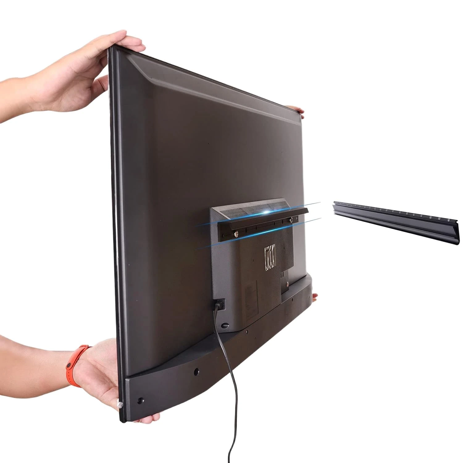 Studless Drywall TV Bracket for 13-55 inch TVs, No Stud TV Wall Bracket Max VESA 400x400mm up to 100 lbs Universal Fits Most LED LCD Plasma Flat/Curved Screen TVs & Monitors-Upgraded Bubble Level