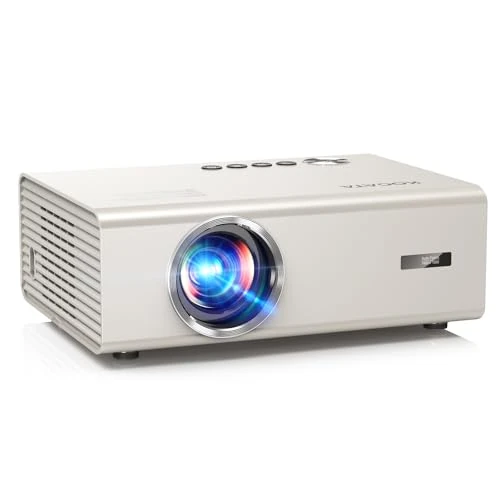 500 ANSI Home Ceiling Projector with App, Smart Projectors with WiFi 6 and Bluetooth, 1080P Native Outdoor Movie Projector Beige