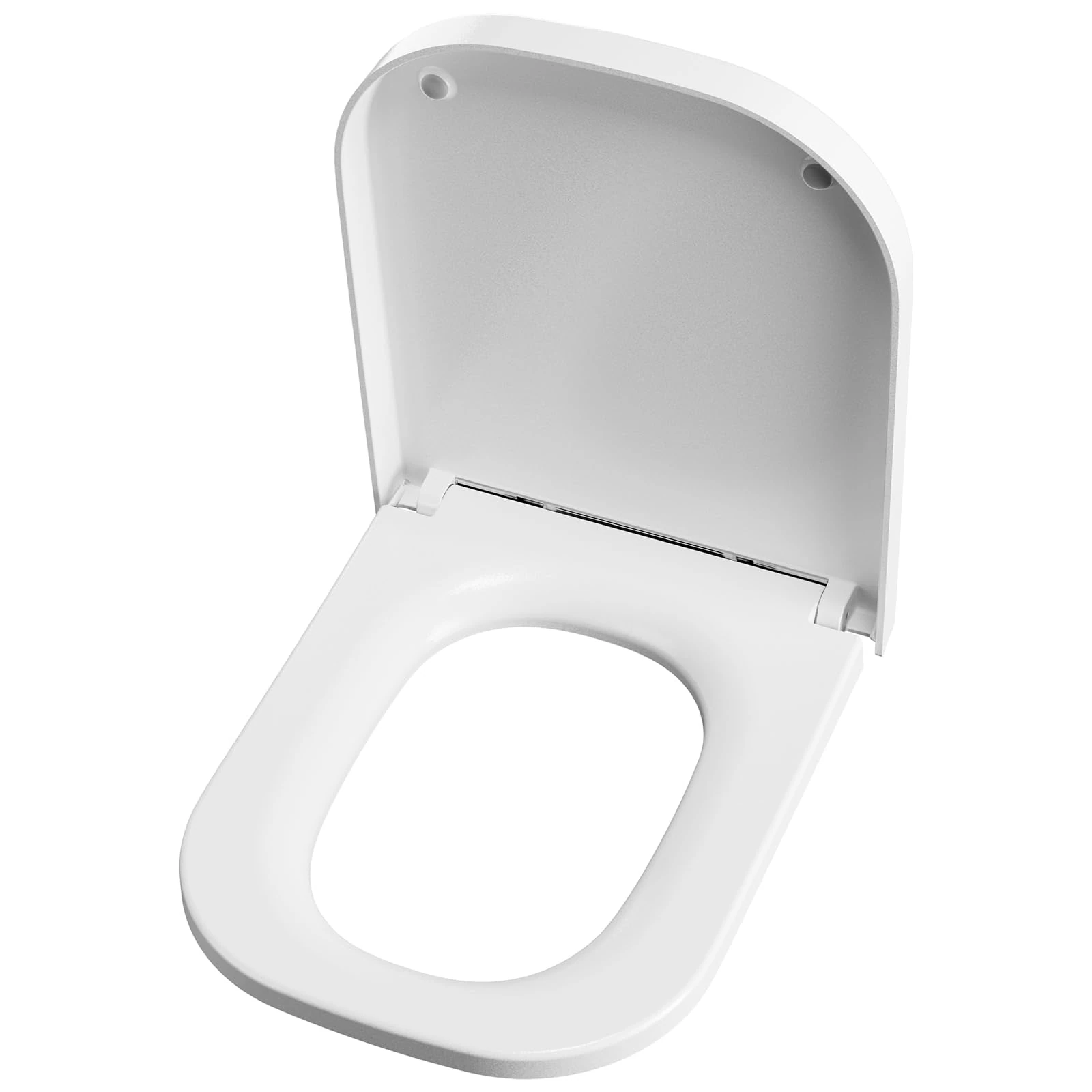 DERW Square Toilet Seat, Soft Close Toilet Seat, Environmentally Friendly Urea-Formaldehyde Resin, Easy One-Button Install, Durable, Quiet Slow Close, White