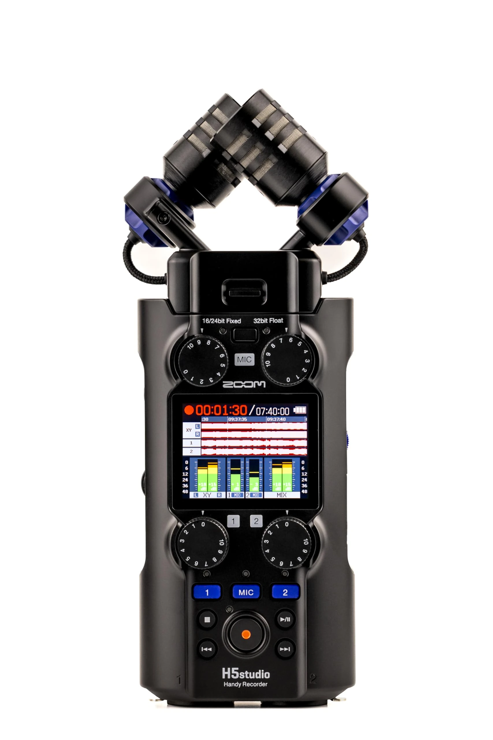 Zoom H5studio - Handy Recorder with 6 tracks, gain adjustable recordings with 192 kHz 32-bit float, studio-quality microphones and preamplifiers for flawless sound quality, black