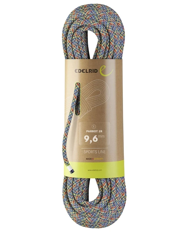 EDELRID Parrot 2R Climbing Rope 9.6 mm (Dynamic Sports Climbing Rope), Size: 60 Metres