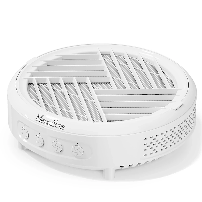 MelodySusie Nail Dust Collector, HPro Compact Vacuum Fan Dust Collector with Reusable Filter, Powerful Nail Dust Extractor for Nail Salon, White