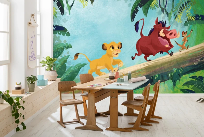 Komar Non-Woven Photo Wallpaper - Disney The Lion King Classic Jungle Team - Size 400 x 250 cm - Children's Wallpaper