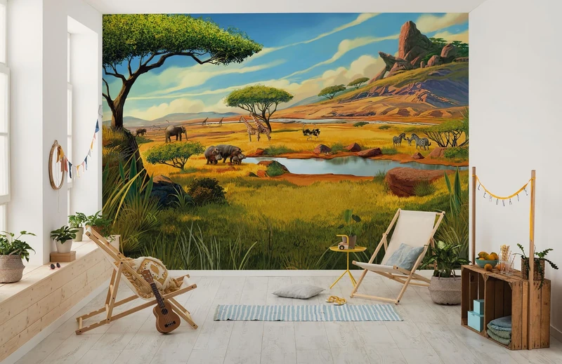 Komar Non-Woven Photo Wallpaper - Disney The Lion King Savanna - Size 350 x 250 cm - Children's Wallpaper