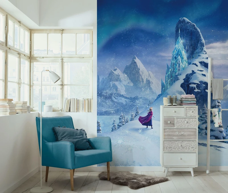 Komar Non-Woven Photo Wallpaper - Disney Frozen Ice Castle - Size 200 x 250 cm - Children's Wallpaper