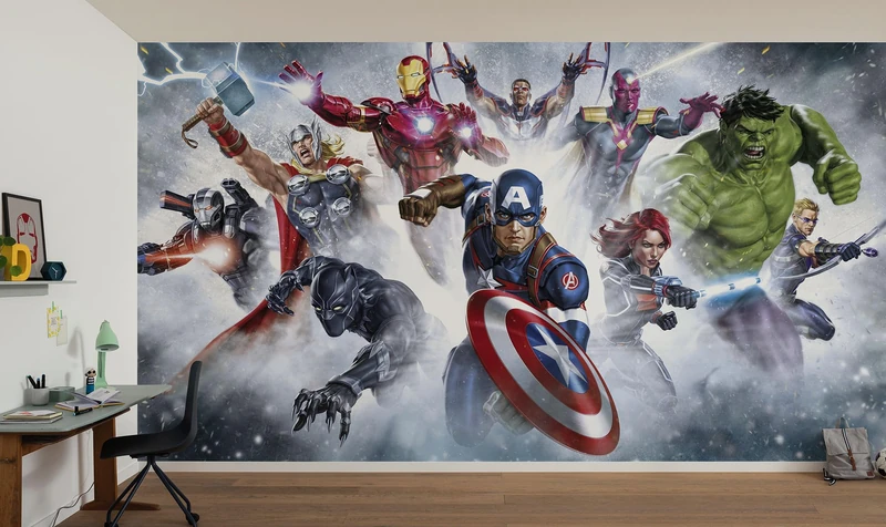 Komar Vlies Fototapete - Marvel Avengers Strike - Größe 450 x 250 cm