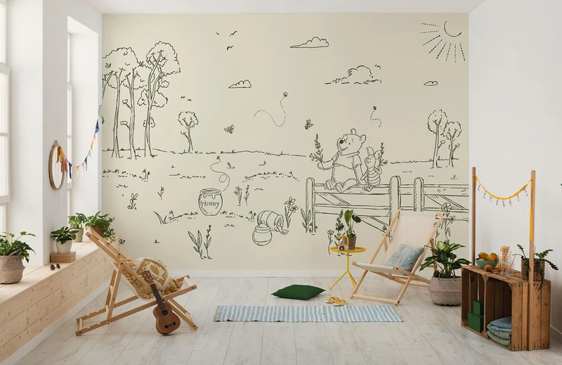 Komar Non-Woven Photo Wallpaper Disney Winnie The Pooh Bee at One with Nature Size 400 x 250 cm Children's Wallpaper