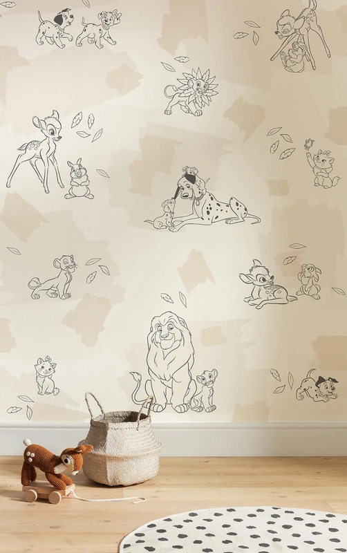 Komar Non-Woven Photo Wallpaper - Disney Animals - Size 200 x 250 cm - Children's Wallpaper
