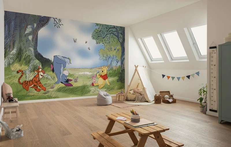 Komar Non-Woven Photo Wallpaper Disney Winnie The Pooh Friendly Day Size 500 x 250 cm Children's Wallpaper