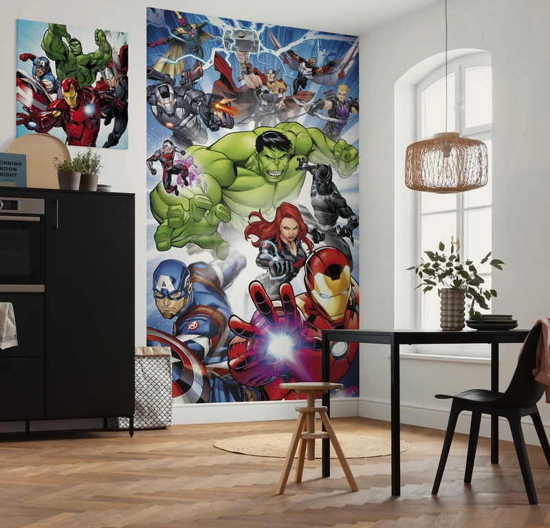 Komar Fleece Photo Wallpaper Marvel Avengers Protect Size 150 x 250 cm Children's Wallpaper Children's Wallpaper