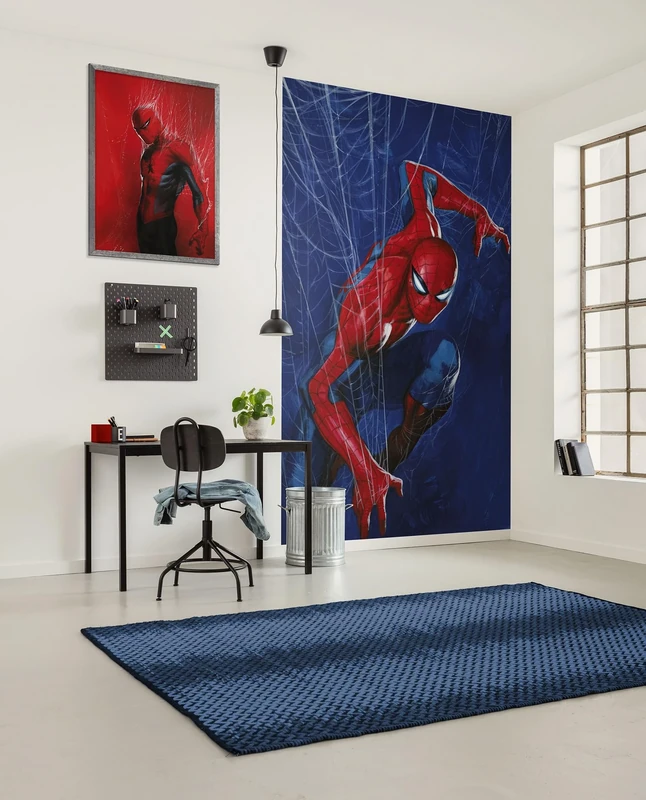 Komar Non-Woven Photo Wallpaper Marvel Spider-Man Spider Web Size 150 x 250 cm Children's Wallpaper