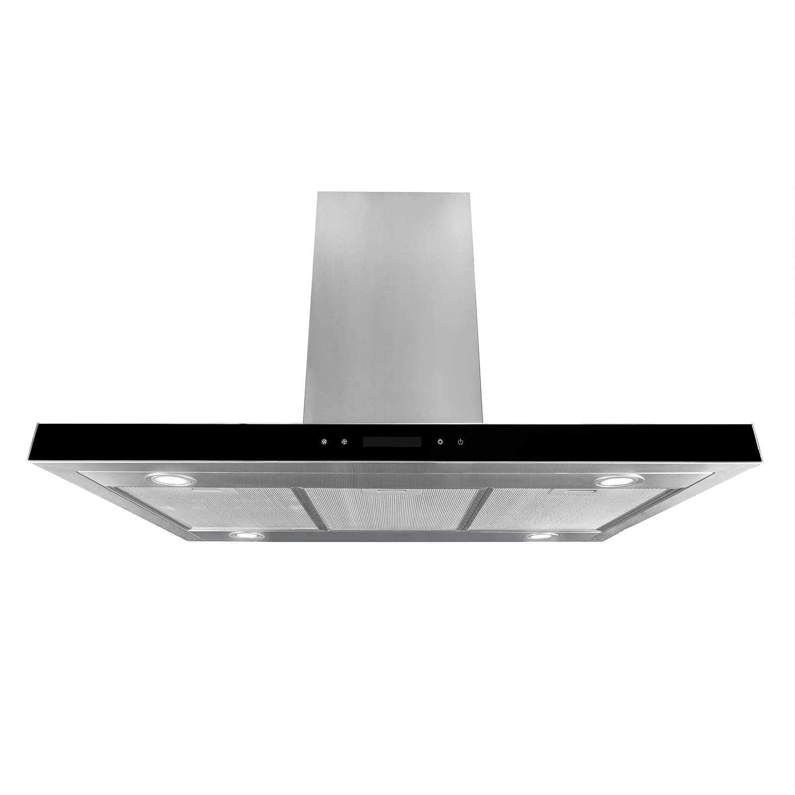 SIA ISL90SS 90cm Island Cooker Hood, Stainless Steel Slimline Design, LED Lighting, Touch Sensor Control, Digital Display, 2 Years Parts & Labour Guarantee