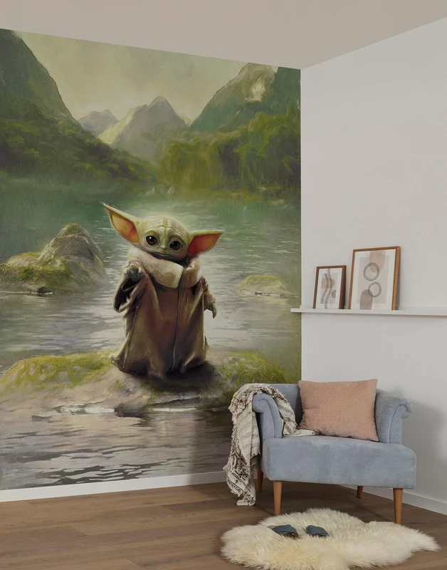 Komar Non-Woven Photo Wallpaper Star Wars The Mandalorian Grogu Landscape Size 200 x 250 cm Children's Wallpaper