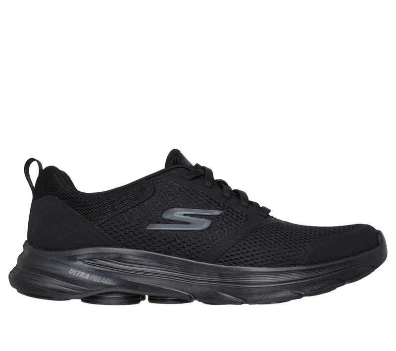 Skechers Men's Go Walk 8 Idris Sneaker, Black Textile/Trim, 10.5 UK