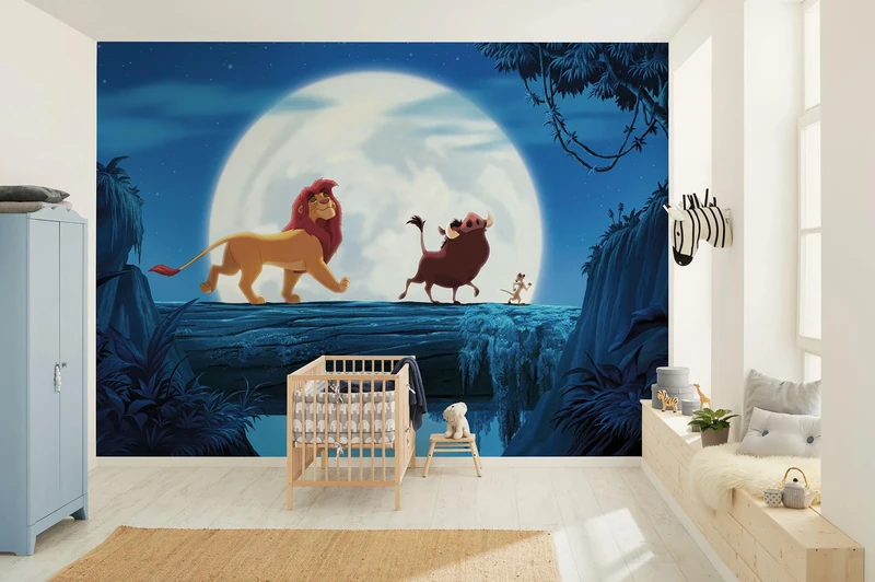 Komar Non-Woven Photo Wallpaper - Disney The Lion King Full Moon Walk - Size 350 x 250 cm - Children's Wallpaper