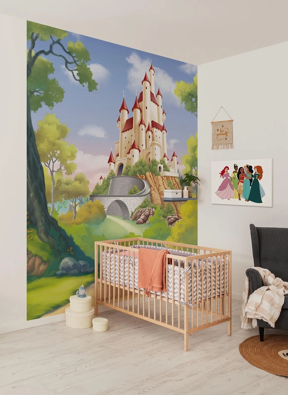 Komar Non-Woven Photo Wallpaper - Disney Princess Snow White Castle - Size 200 x 250 cm - Children's Wallpaper