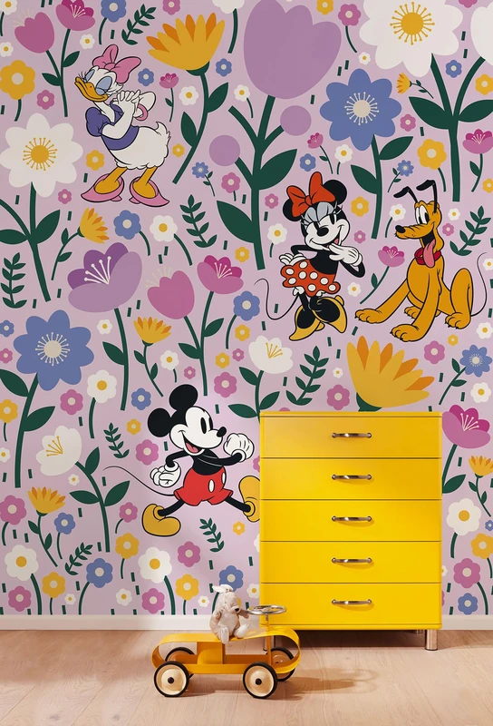 Komar Disney Mickey and Minnie Mouse Botanical Wallpaper 200x250cm