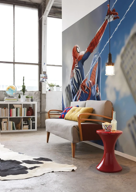 Komar Non-Woven Photo Wallpaper Marvel Spider-Man Spider Web Shooting Size 400 x 250 cm Children's Wallpaper