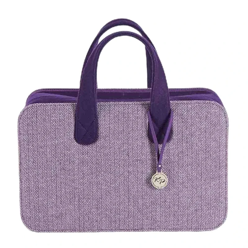 KnitPro Snug Doctor Rectangular Design Bag for Storing Accessories, Lined Fabric, Purple, 38 x 24 x 15cm