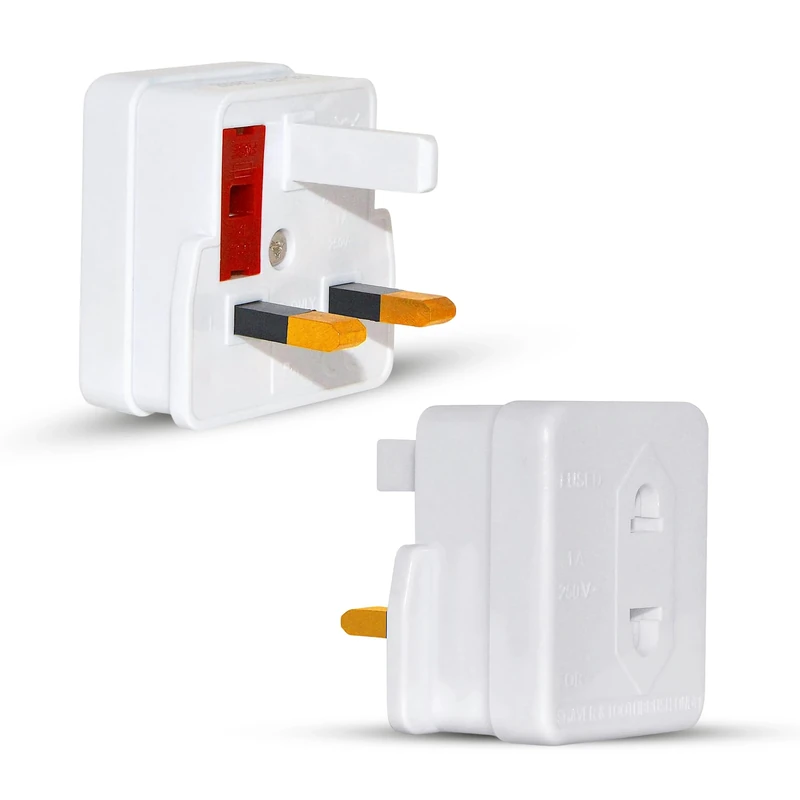 Pack of 2 Electric Shaver Adapter Plug Converts 2 Pin to 3 Pin UK Plug Power Adapter for Shaving Razors Toothbrushes Dual Pin Converter