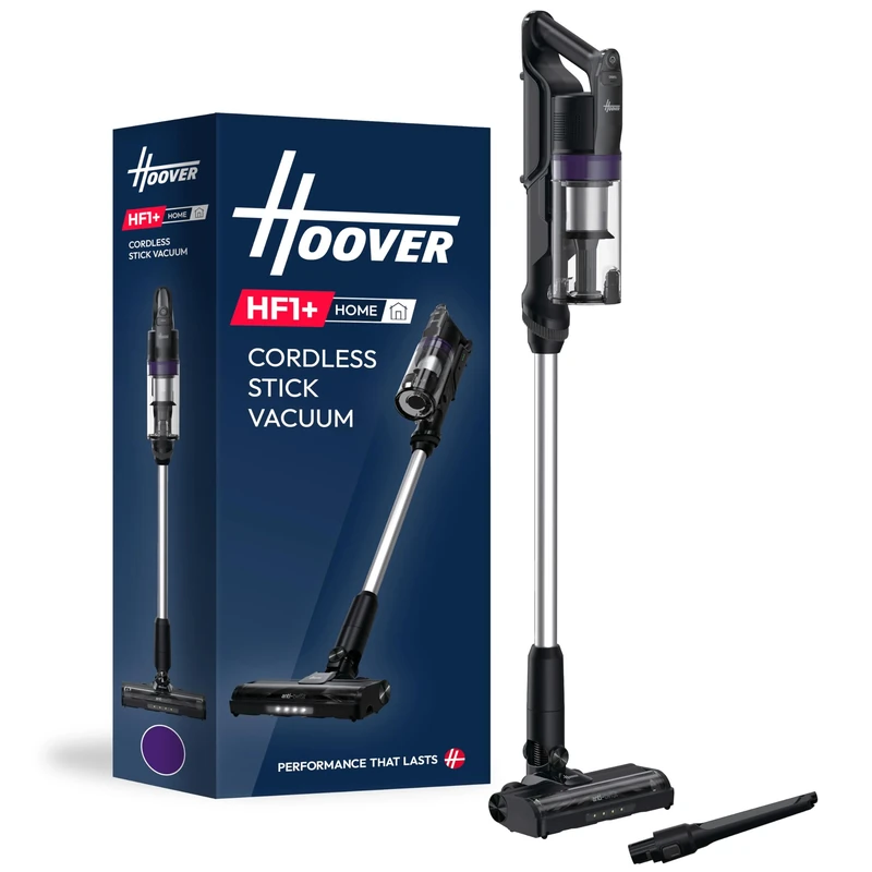 Hoover HF1 Plus Cordless Stick Vacuum Cleaner with Turbo Suction Mode, Up to 45 Min Runtime, Rechargable, Anti Hair Wrap with Multi-Floor Nozzle and Crevice Tool [HF1PZ10H]