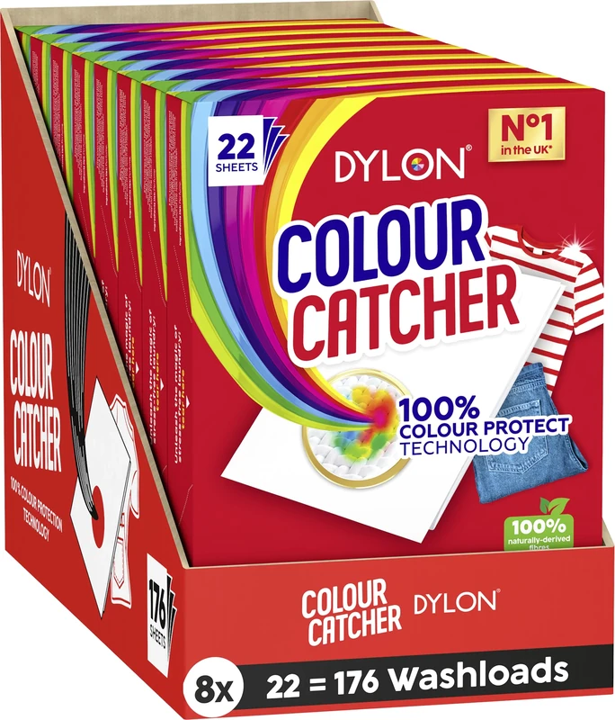 Colour Catcher Colour Protection Sheets Colour Catcher Sheets for Mixed Colour Washes to Avoid Colour Run Accidents, Made of 100% Naturally-Derived and Biodegradable Fibres - 176 sheets