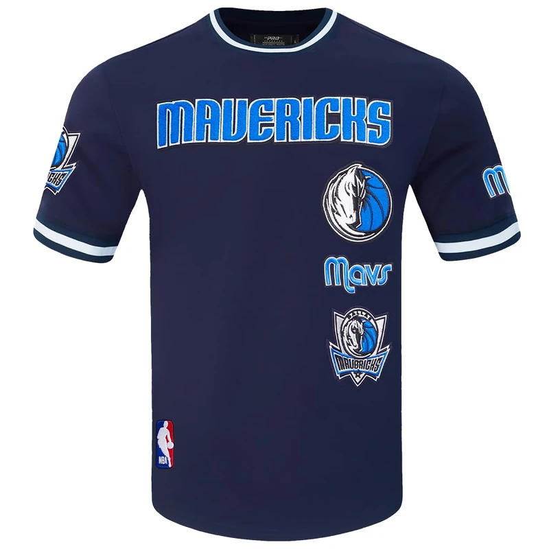 Pro Standard Mens NBA Dallas Mavericks Retro Classics Short Sleeve Tee Midnight Navy 2XL - Image 1