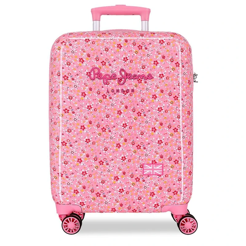 Pepe Jeans Alenka Pink Cabin Suitcase, 38 x 55 x 20 cm, 2.5 kg, TSA Lock, ABS, 41.8L, Pink, One Size, Hand Luggage