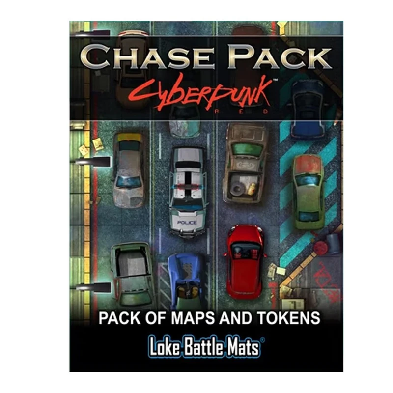 Loke Battlemats | The Chase Pack Battle Mats & Tokens for Cyberpunk RED | Battle Mat for Roleplaying Games - Image 1