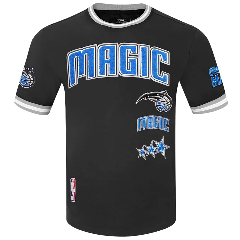 Pro Standard Mens NBA Orlando Magic Retro Classics Short Sleeve Tee Black/Gray 3XL - Image 1