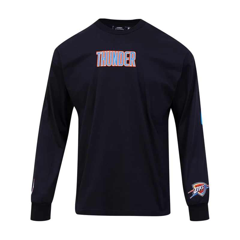 Pro Standard Mens NBA Oklahoma City Thunder Retro Classics Short Sleeve Tee Black M - Image 1