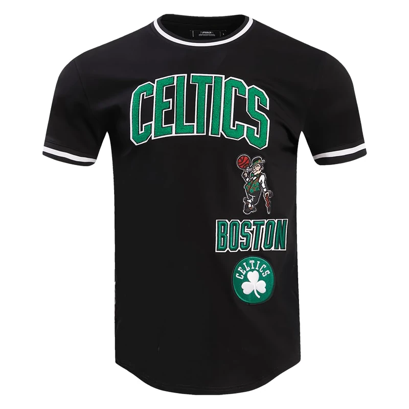 Pro Standard Mens NBA Boston Celtics Retro Classics Short Sleeve Tee Black 2XL