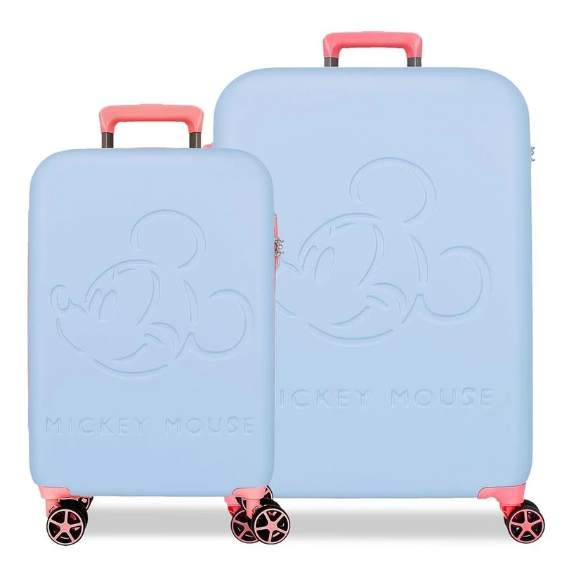 Disney Mickey Crazy Trip Suitcase Set Blue 55/65 cm Rigid 5.7 kg TSA Lock ABS 5.67 kg 114.81 L Expandable Hand Luggage, Blue, One Size, Suitcase Set