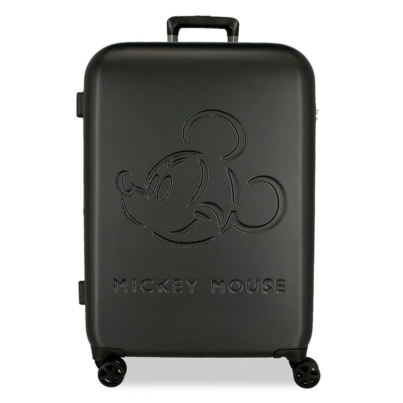 Disney Mickey Good Trip Medium Suitcase Black 49x70x27cm Hard Case 3.85kg TSA Lock ABS 3.85kg 92.61L Extendable, Black/White, One Size, Medium Suitcase