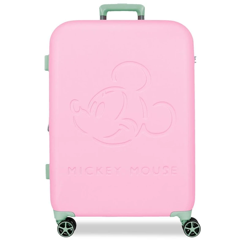Disney Mickey Crazy Trip Medium Suitcase Pink 44.5 x 65 x 26 cm Hard 3.85 kg TSA Lock ABS 3.8 kg 75.21L Extendable, Pink, One Size, Medium Suitcase