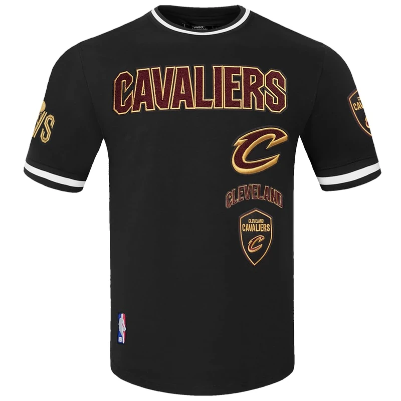 Pro Standard Mens NBA Cleveland Cavaliers Retro Classics Short Sleeve Tee Black 3XL - Image 1