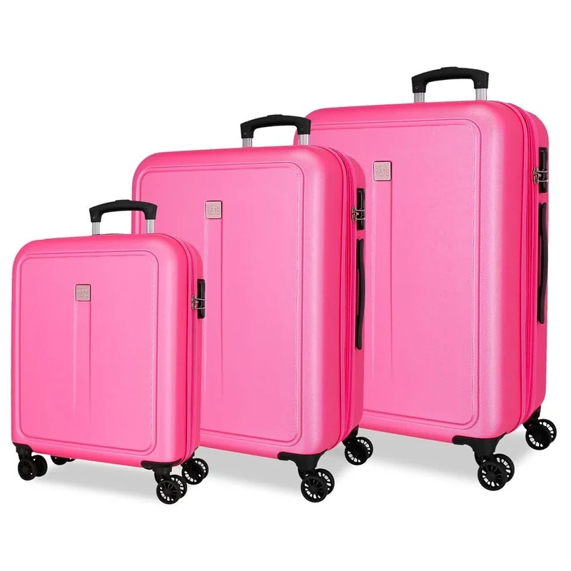 Roll Road Cambodia Luggage Set Pink 55/65/75 cm Rigid 11.1 kg Combination Lock Side ABS 11.1 kg 190L Hand Luggage, Pink, One Size, Suitcase Set