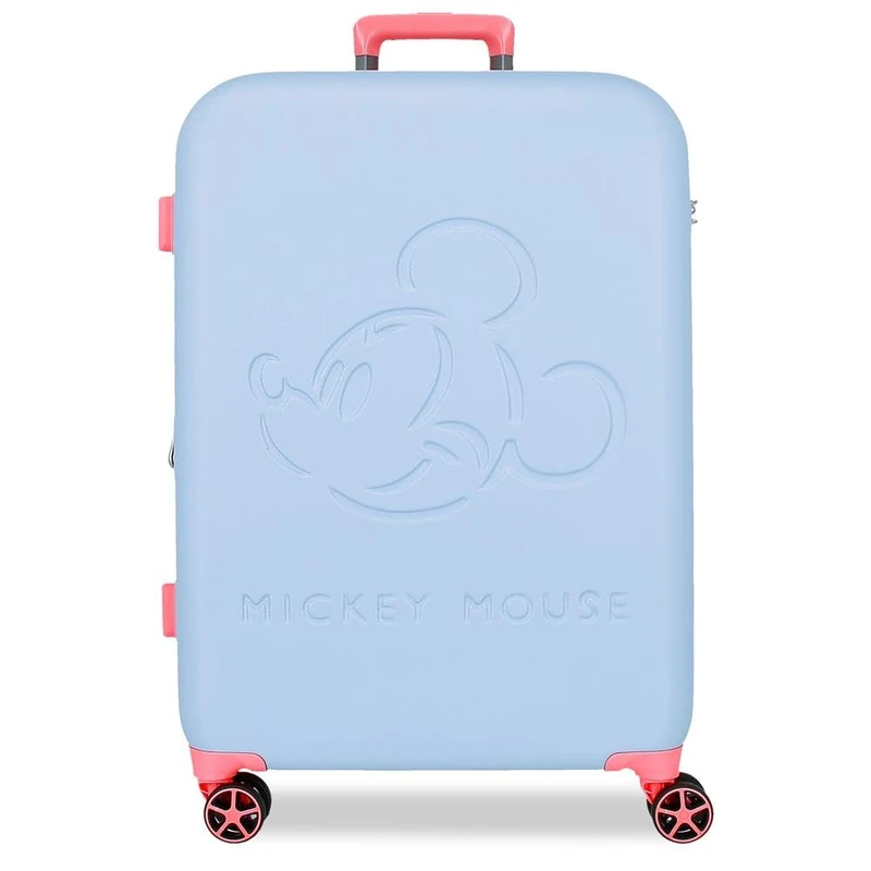 Disney Mickey Crazy Trip Medium Suitcase Blue 44.5x65x26cm Hard 3.85kg TSA Lock ABS 3.8kg 75.21L Extendable, Blue, One Size, Medium Suitcase