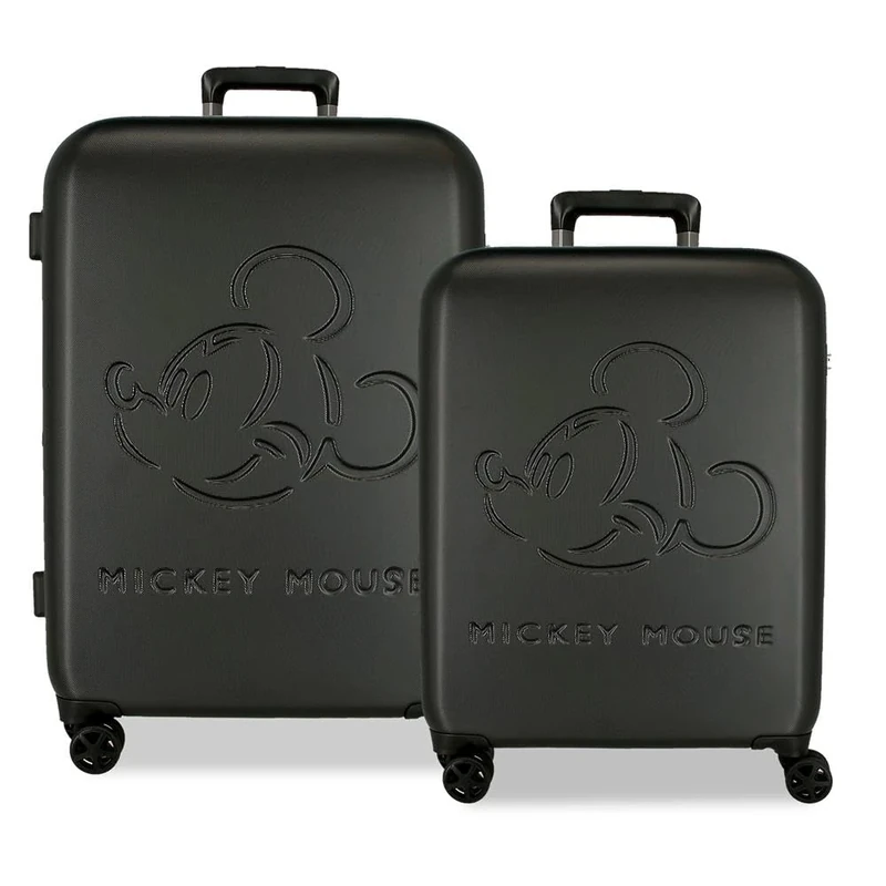 Disney Joumma Bags Good Trip Cabin Suitcase Children's Suitcase, Hard ABS Side Combination Lock 28.4L 2 kg 4 Double Wheels Hand Luggage, Black/White, One Size, Suitcase Set