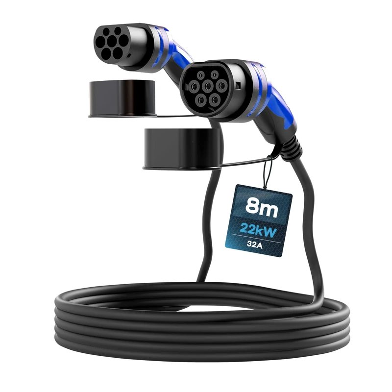 Sync Energy Mode 3 EV Fast Charging Cable, Electric and Plug-in Hybrid Vehicle Car Type 2 to Type 2, Single Phase, 8 Metre Cable, BG Sync EV, IP65, 7.4kW, 16A/32A, EVC22328SL