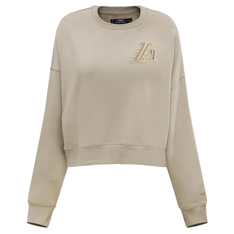 Pro Standard Womens NBA Los Angeles Lakers Neutral Crewneck Sweatshirt Taupe 2XL - Image 1