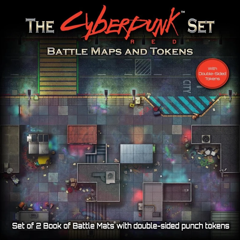Loke Battle mats - The Cyberpunk Set: Books of Battle Mats & Tokens for Cyberpunk RED