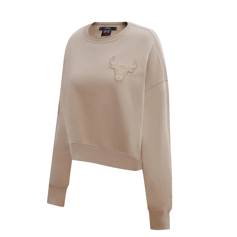 Pro Standard Womens NBA Chicago Bulls Neutral Crewneck Sweatshirt Taupe XS - Image 1