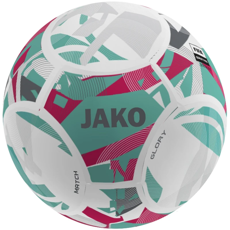 JAKO Glory Play Ball, White/Ruby Red/Cool Grey, 5
