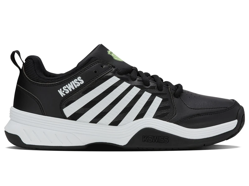 K-Swiss Men's Court Express 2 Tennis Shoe, Black/White/Soft Neon Green, 6 UK