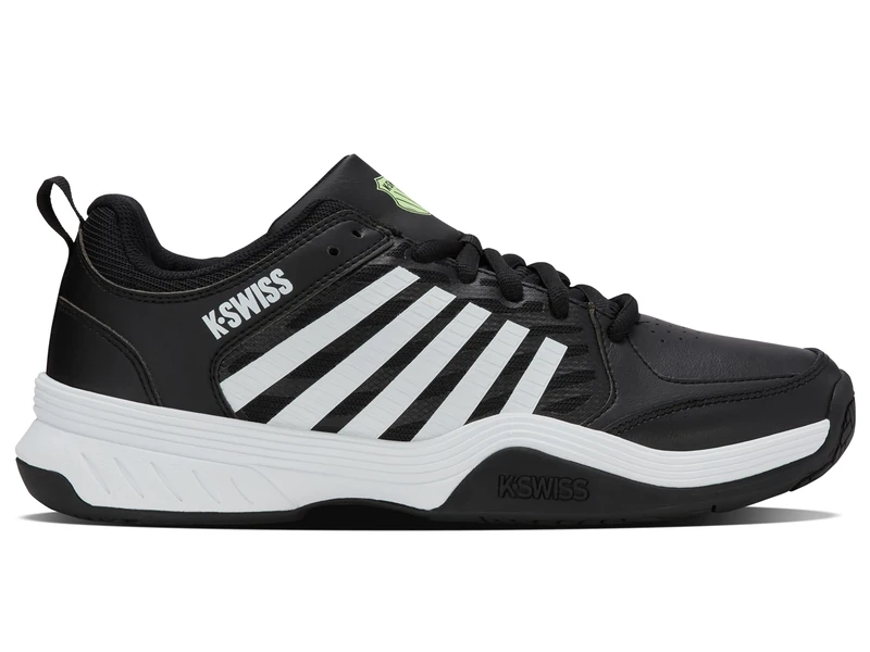 K-Swiss Mens Court Express 2 Tennis Shoe, Black White Soft Neon Green, 10 UK