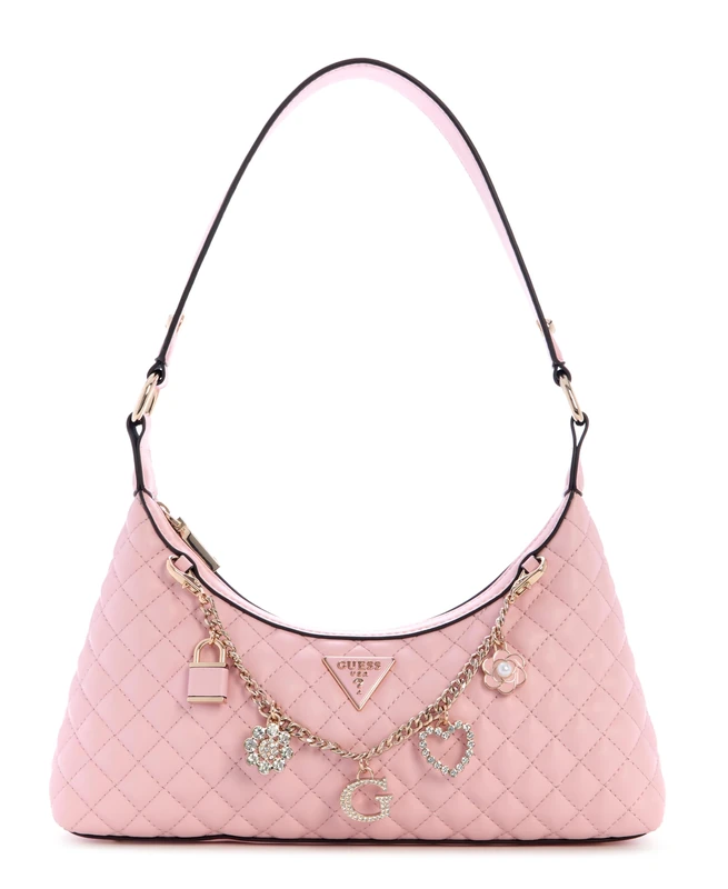 GUESS Women's Everlee Top Zip Shoulder Bag, Rose Water, One Size