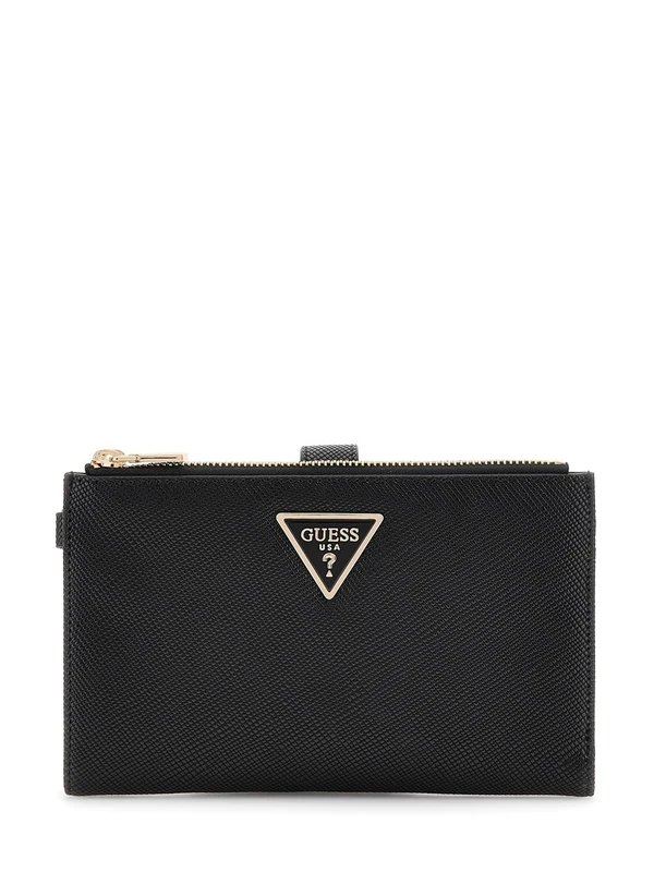 GUESS Women's Laurel Ii Double Zip Organizer Wallet, Black, One Size
