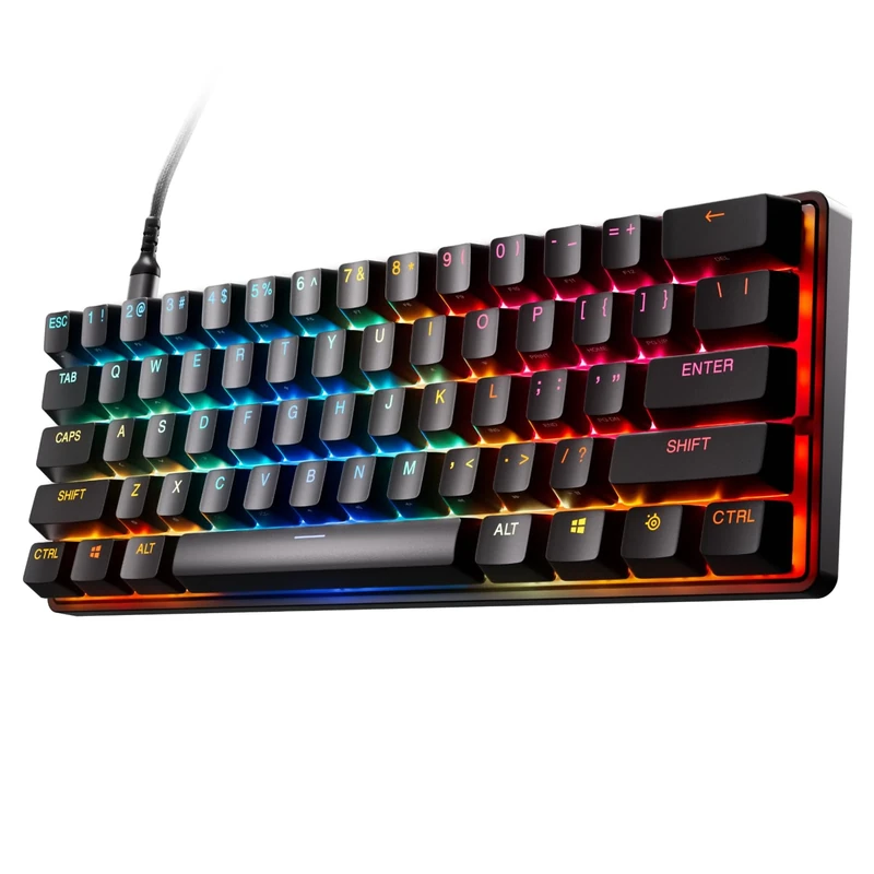 SteelSeries Apex Pro Mini Gen 3 OmniPoint 3.0 HyperMagnetic Switches — Adjustable Actuation — Rapid Trigger — Game-Ready Presets — Protection Mode — Rapid Tap/SOCD — RGB — PBT Keycaps — USB-C