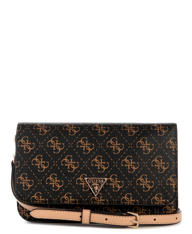 GUESS Noelle Ii Crossbody Flap Organizer, Brown Logo, One size